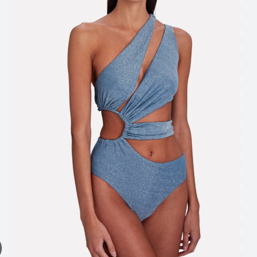 DEVON WINDSOR Blue One-Shoulder Cutout One Piece